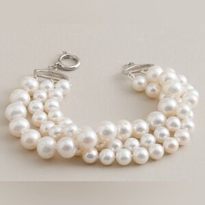 J Crew Triple Strand Pearl Bracelet